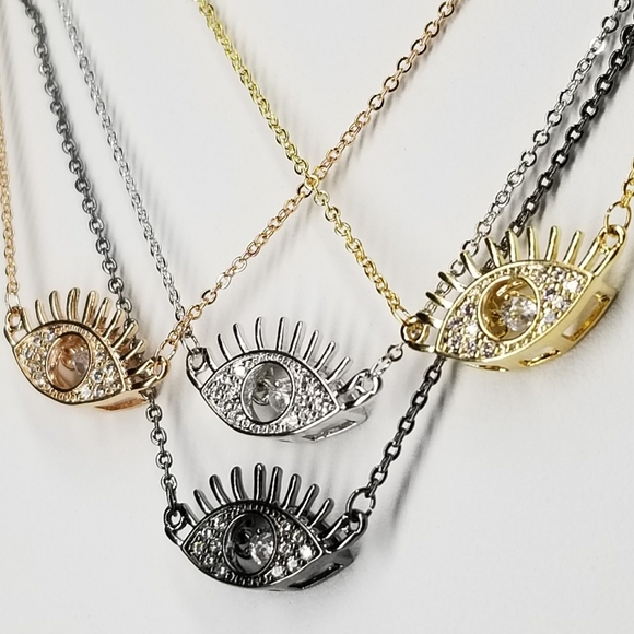 💖 New in Gift Box 🎁 Pave Evil Eye Necklace - Picture 6 of 12